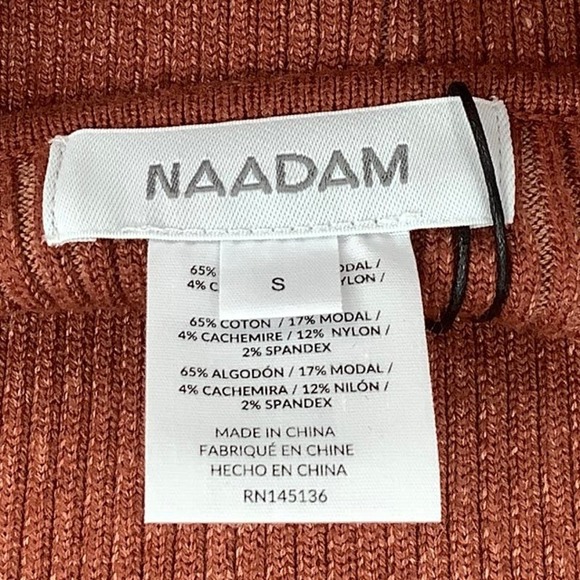 NEW! NAADAM Size Small Ribbed Reversible Twist Dress $325 msrp Brick Red J6-5 - Picture 4 of 11